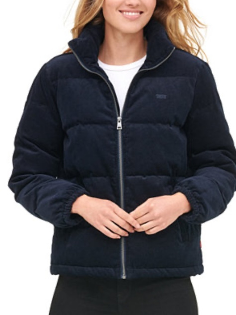 Levi's Women’s Zoe corduroy Navy Puffer Jacket size Large